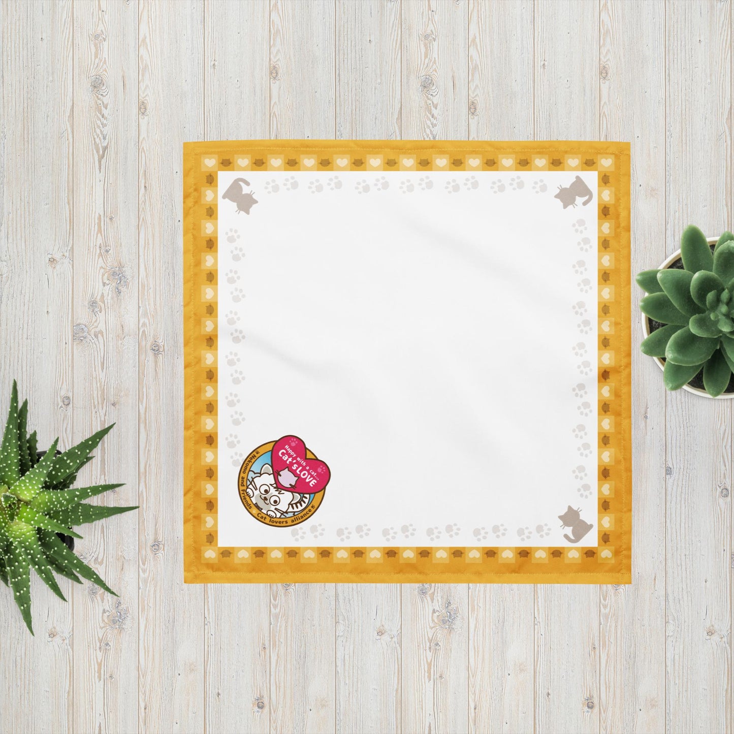 Happy with a Cat bandana Cat's love