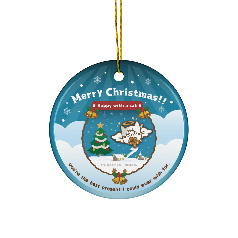 Merry Christmas!セラミックオーナメントVer5 / Happy with a cat...