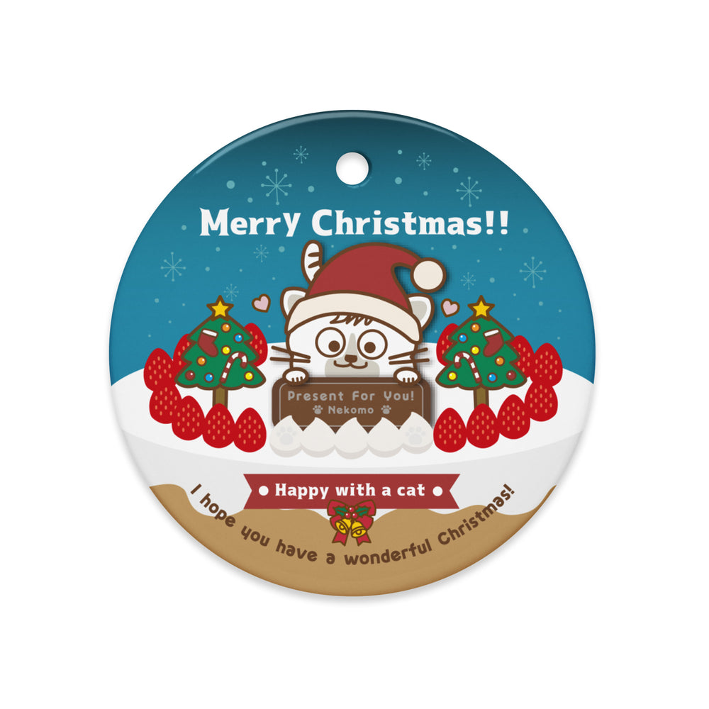 Merry Christmas!セラミックオーナメントVer2 / Happy with a cat...