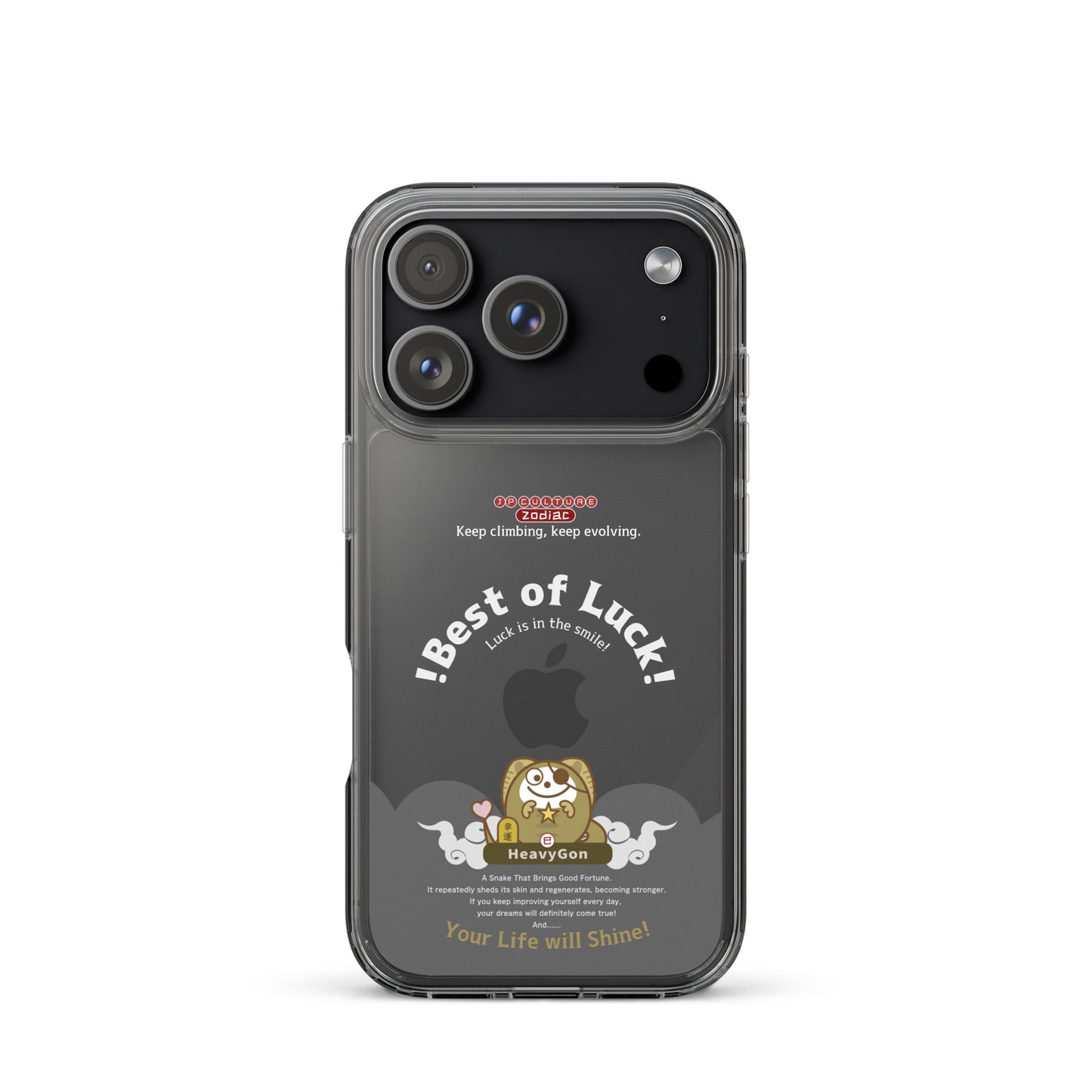 iPhone17 Pro クリアスマホケース Black / Zodiac HeavyGon13