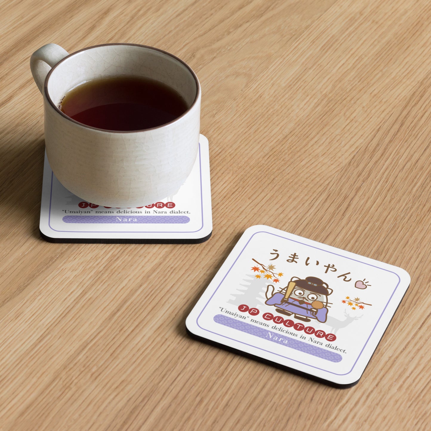 JP Culture Nara Cork Coaster Umaiyan