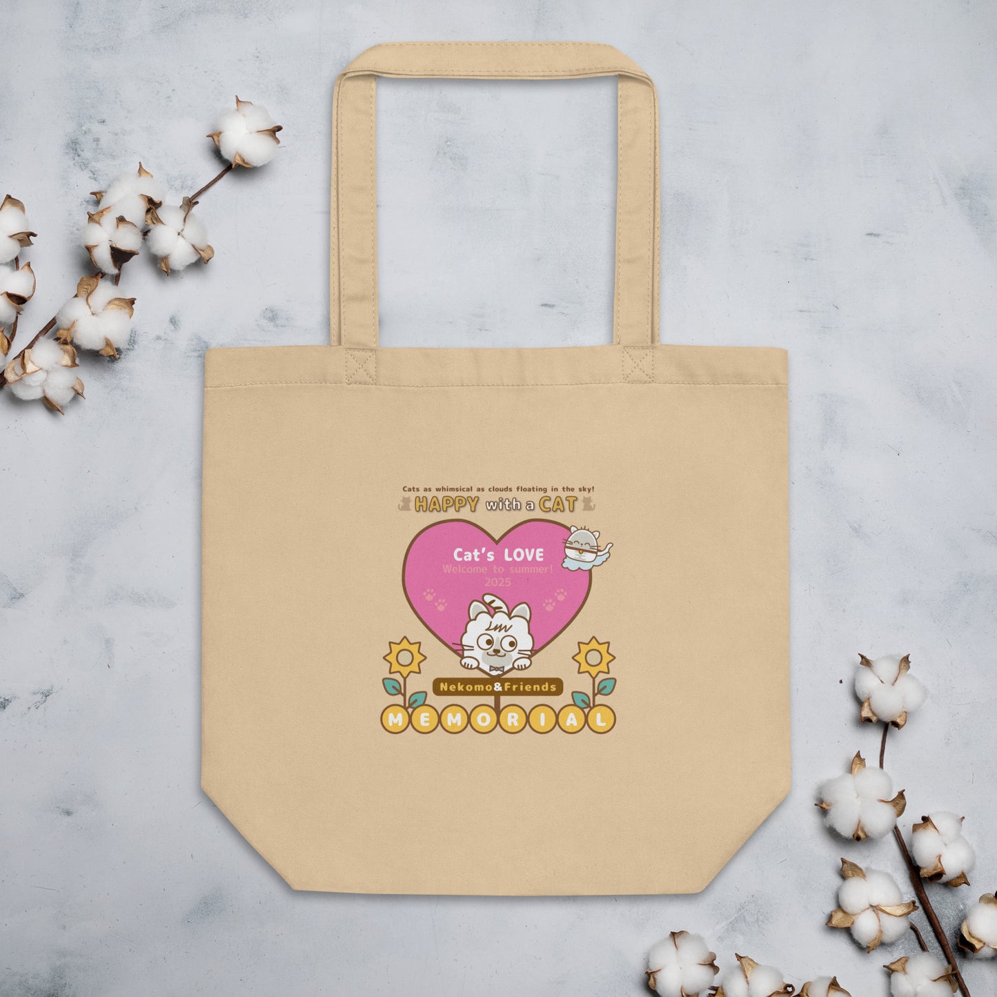 Bolsa de tela ecológica con diseño de gato