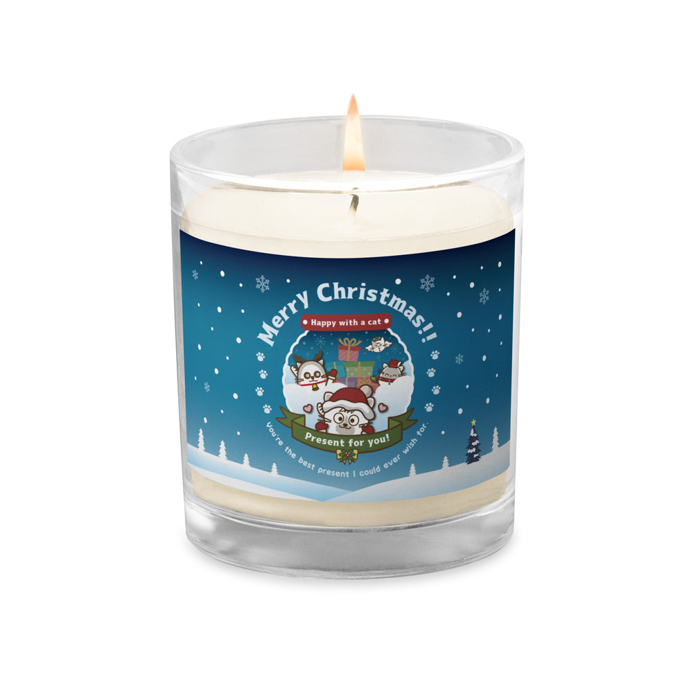 Merry Christmas!ソイワックスグラスキャンドル / Happy with a cat...