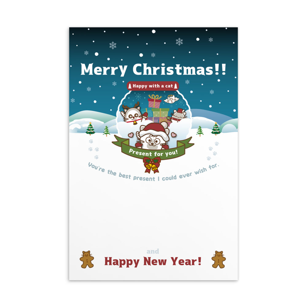 Merry Christmas!オリジナルポストカード / Happy with a cat...