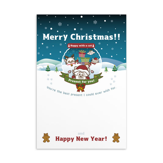 Merry Christmas!オリジナルポストカード / Happy with a cat...