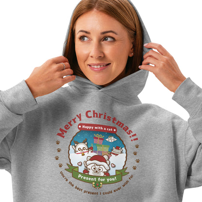 Merry Christmas!レディースリラックスパーカー[AS Colour 4161] / Happy with a cat...