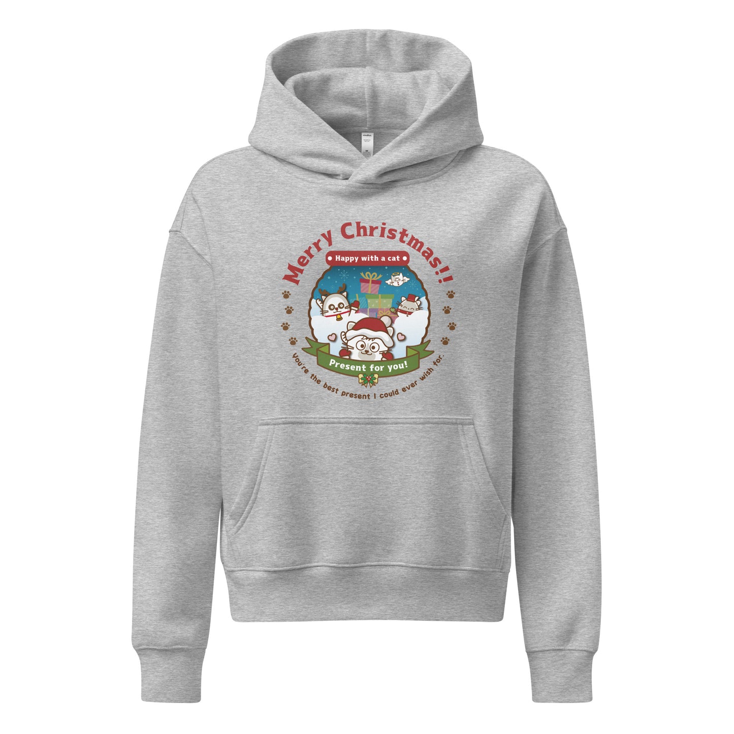Merry Christmas!レディースリラックスパーカー[AS Colour 4161] / Happy with a cat...