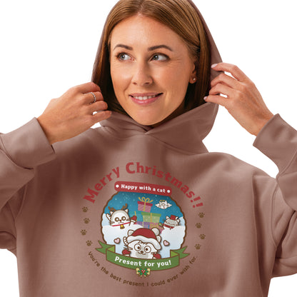 Merry Christmas!レディースリラックスパーカー[AS Colour 4161] / Happy with a cat...