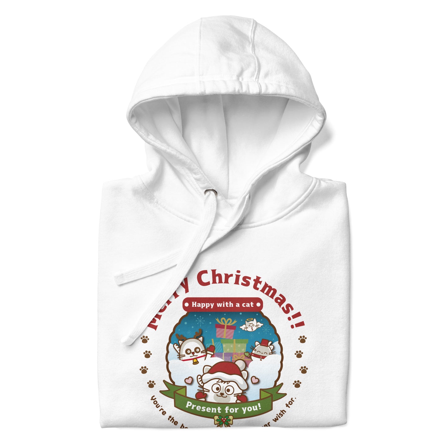 Merry Christmas!パーカー[Cotton Heritage M2580] Unisex / Happy with a cat...