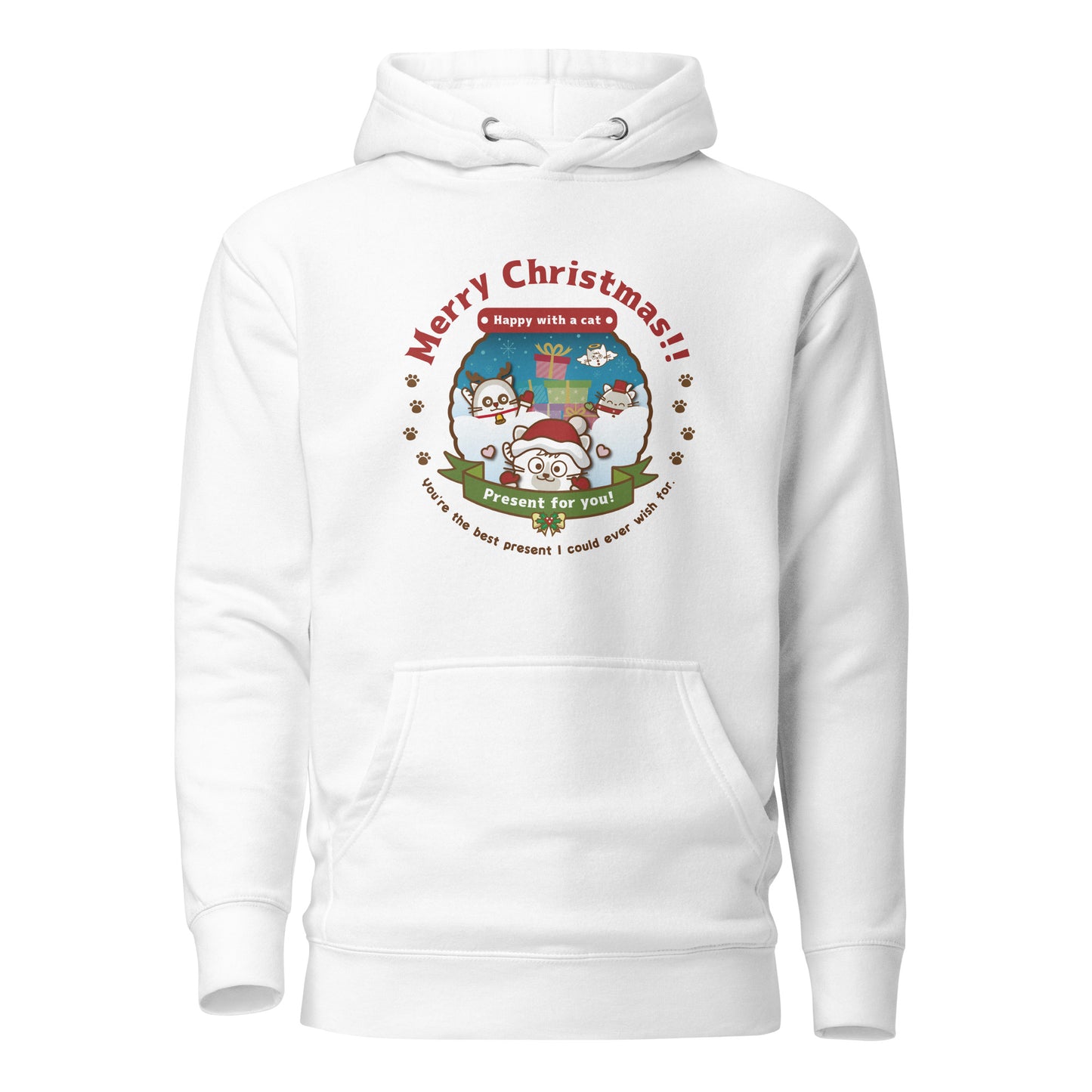 Merry Christmas!パーカー[Cotton Heritage M2580] Unisex / Happy with a cat...