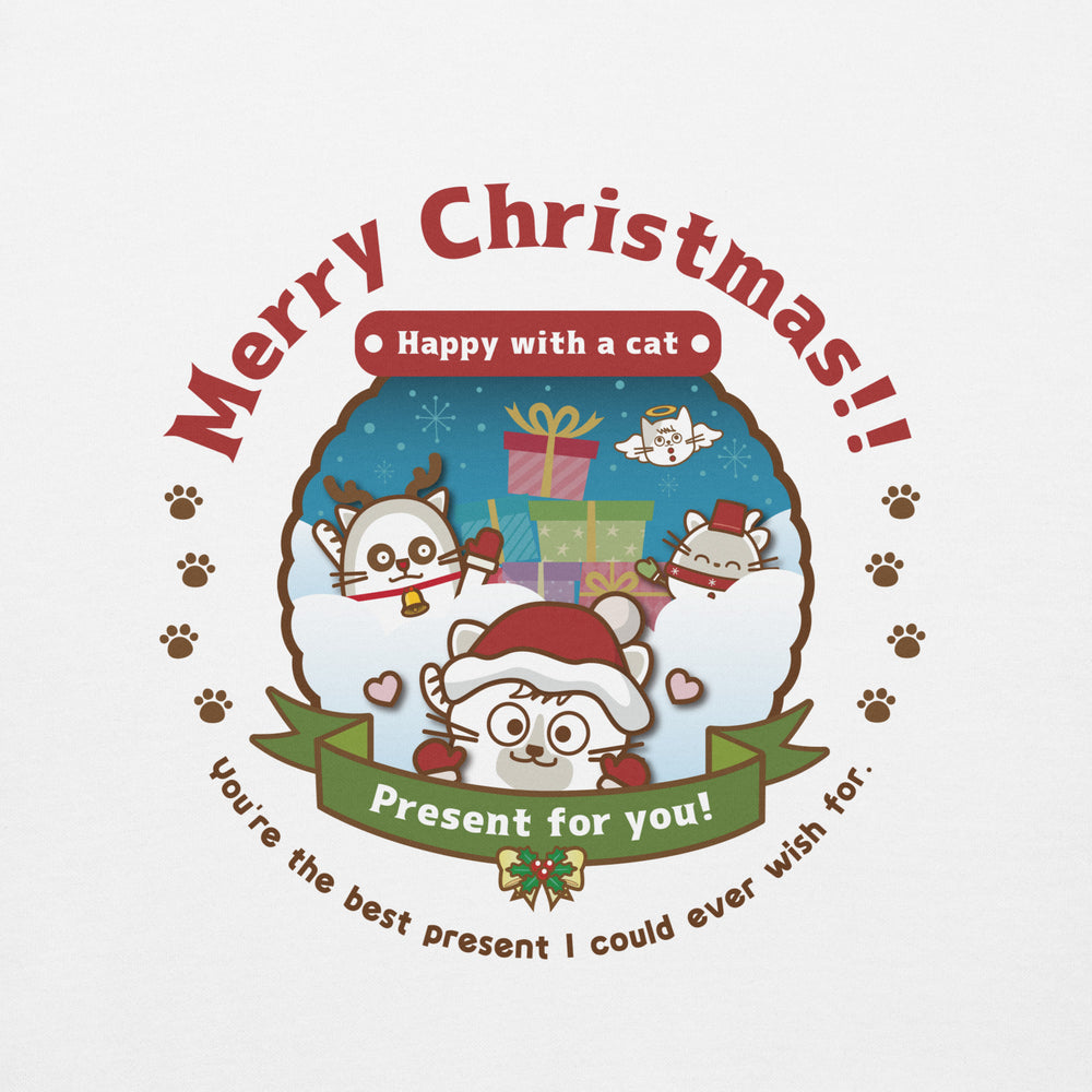 Merry Christmas!パーカー[Cotton Heritage M2580] Unisex / Happy with a cat...
