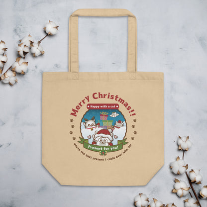 Merry Christmas!エコトートバッグ[Econscious EC8000]  / Happy with a cat...