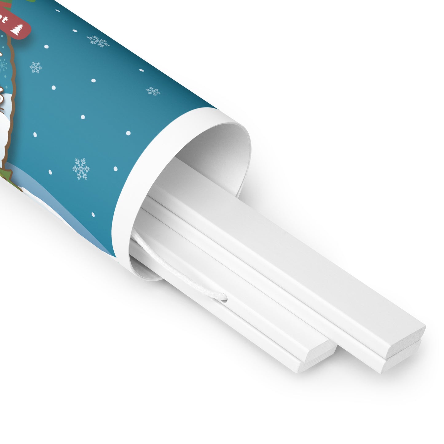 Merry Christmas!ハンガー付きマットポスター / Happy with a cat...