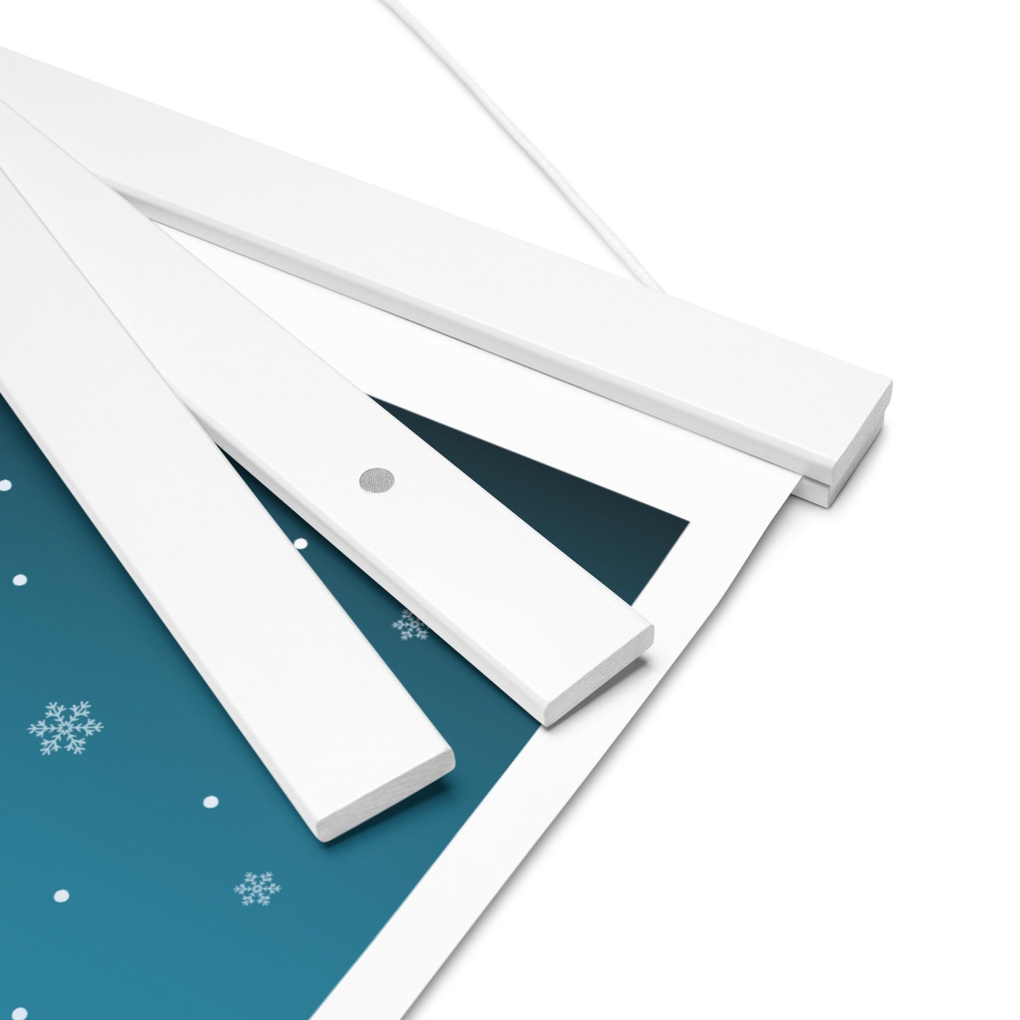 Merry Christmas!ハンガー付きマットポスター / Happy with a cat...