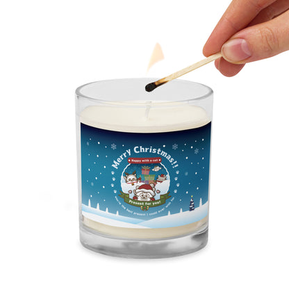 Merry Christmas!ソイワックスグラスキャンドル / Happy with a cat...