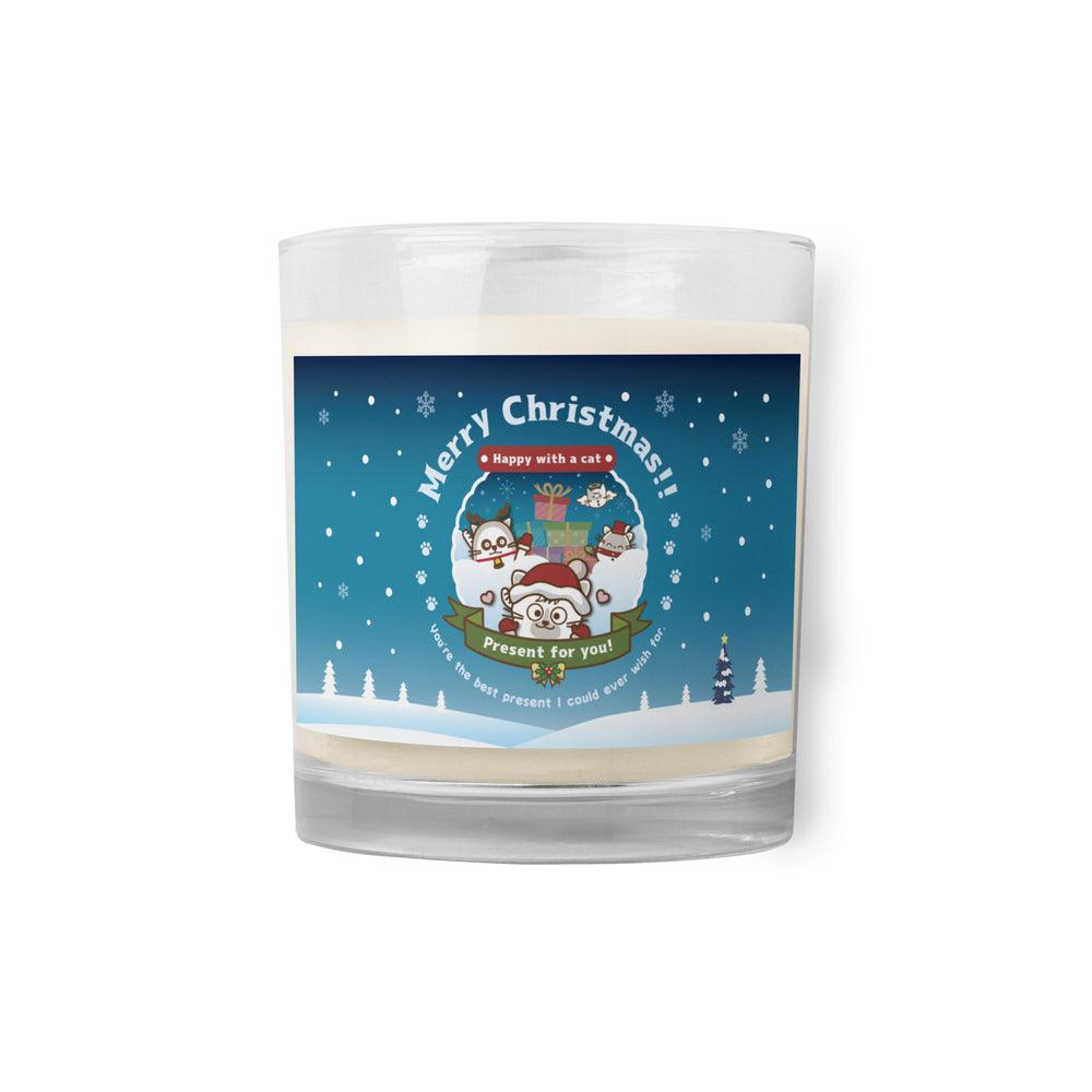 Merry Christmas!ソイワックスグラスキャンドル / Happy with a cat...