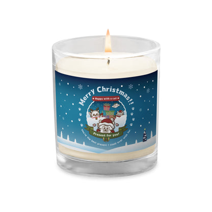 Merry Christmas!ソイワックスグラスキャンドル / Happy with a cat...