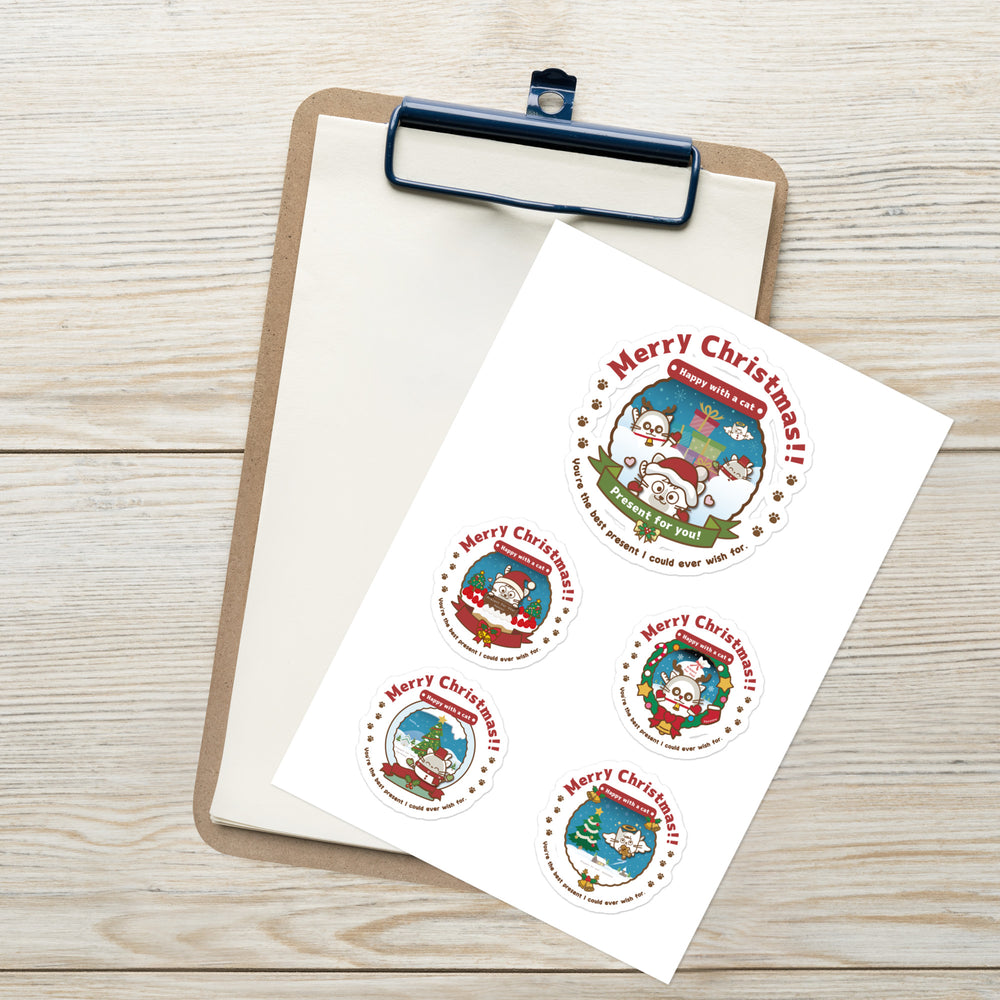 Merry Christmas!ステッカーシートVer1 / Happy with a cat...