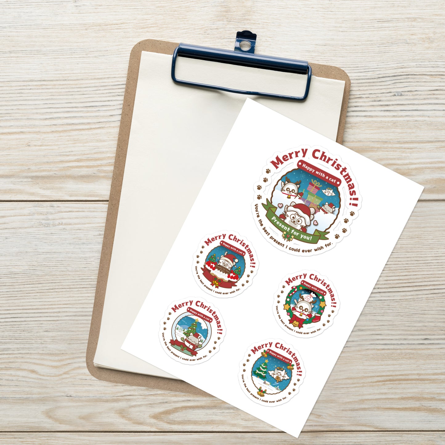 Merry Christmas!ステッカーシートVer1 / Happy with a cat...