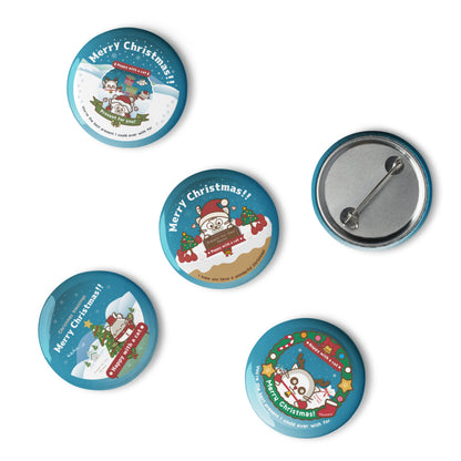 Merry Christmas!缶バッジセットNo,2/ Happy with a cat...