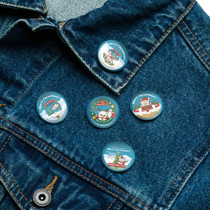 Merry Christmas!缶バッジセットNo,2/ Happy with a cat...