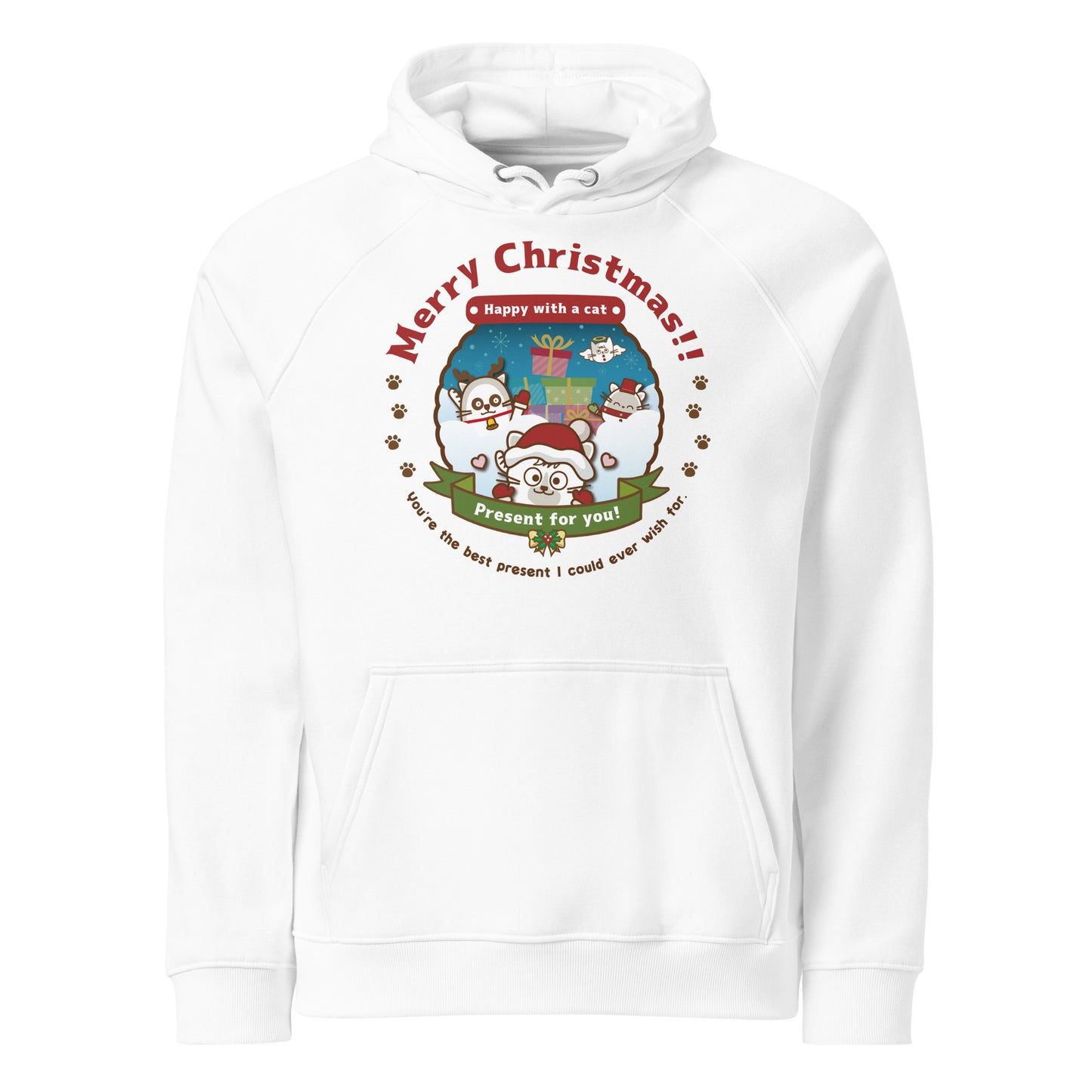 Merry Christmas!エコ ラグランパーカー[SOL'S 03568] Unisex / Happy with a cat...