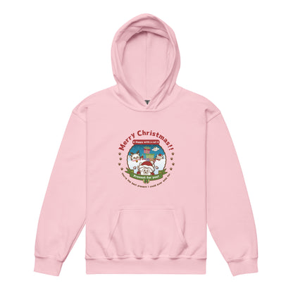 Merry Christmas!ユースヘビーブレンドパーカー[Gildan18500B] / Happy with a cat...