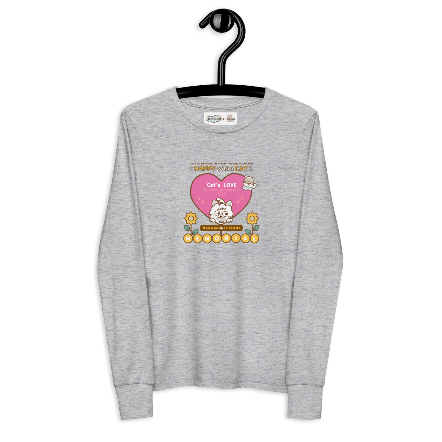Cat/ユース長袖Tシャツ[Bella + Canvas 3501Y]KidsUnisex