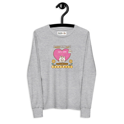Cat/ユース長袖Tシャツ[Bella + Canvas 3501Y]KidsUnisex