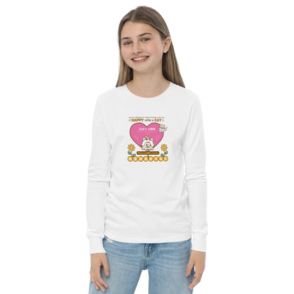 Cat/ユース長袖Tシャツ[Bella + Canvas 3501Y]KidsUnisex